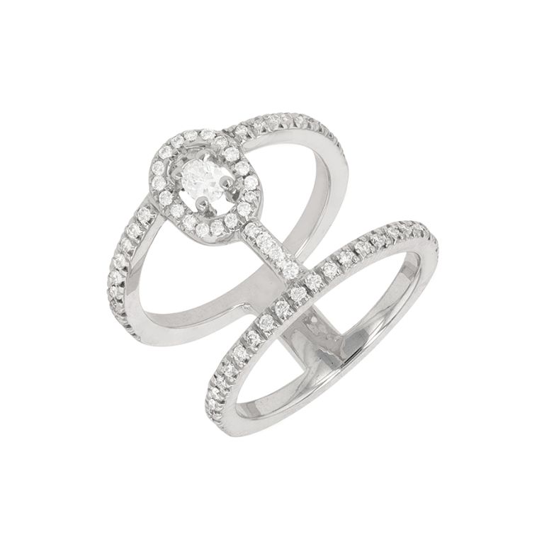 Bague diamants 0.44 carat or blanc 5.97g Comme neuf -  reconditionné disponible sur Gemme Les Bijoux